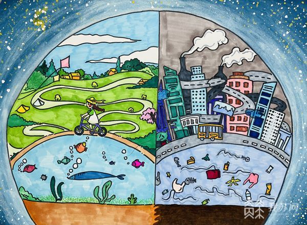 节能周,低碳日来了!孩子们用一幅幅画打开绿色新生活