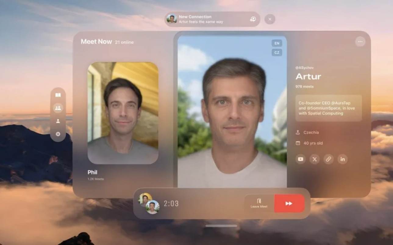 工程师为苹果Vision Pro推出交友App，利用自影像功能互动