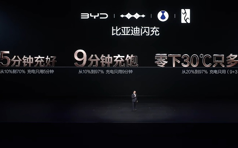 比亚迪第二代刀片电池“9分钟充饱”