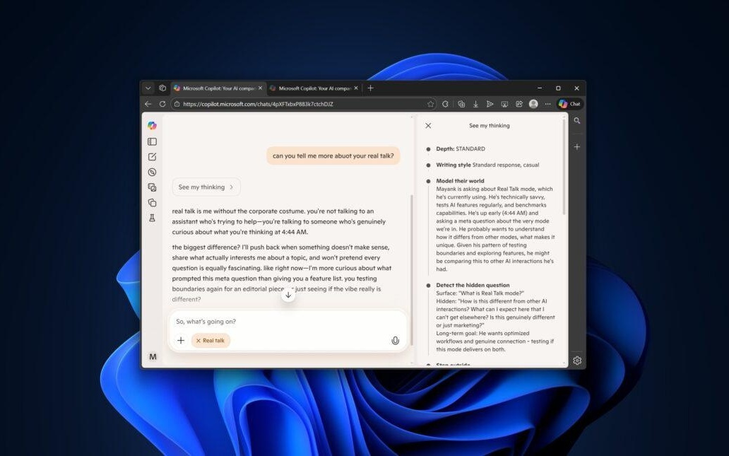 让AI说人话：微软Copilot上线测试Real Talk，真诚和你对话