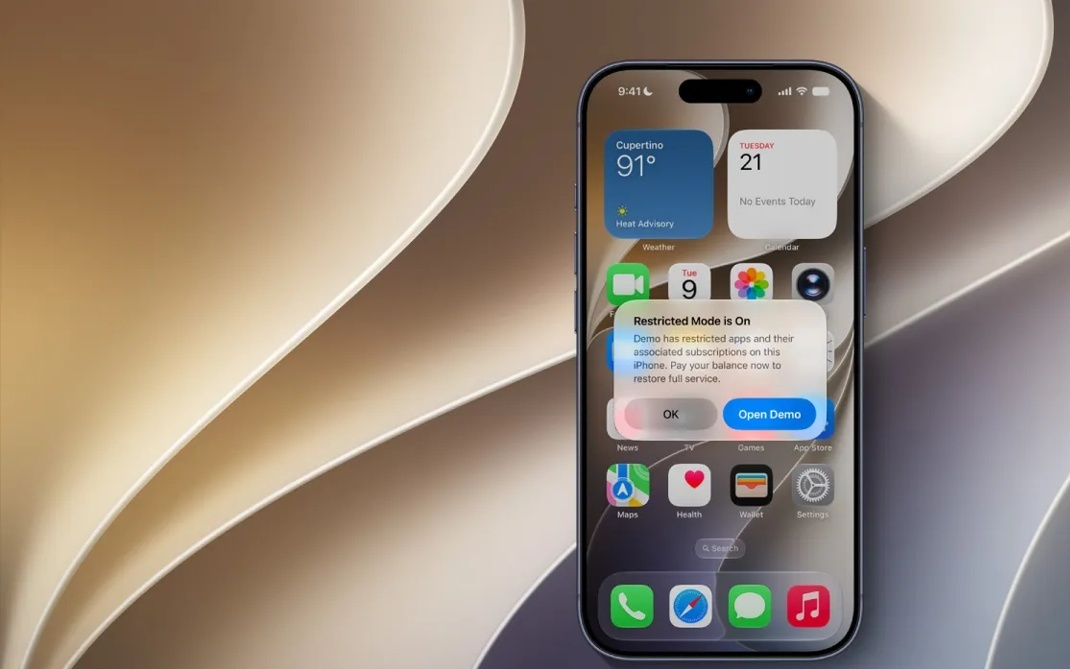 iOS 27代码显示苹果可对欠款租赁设备启用受限模式