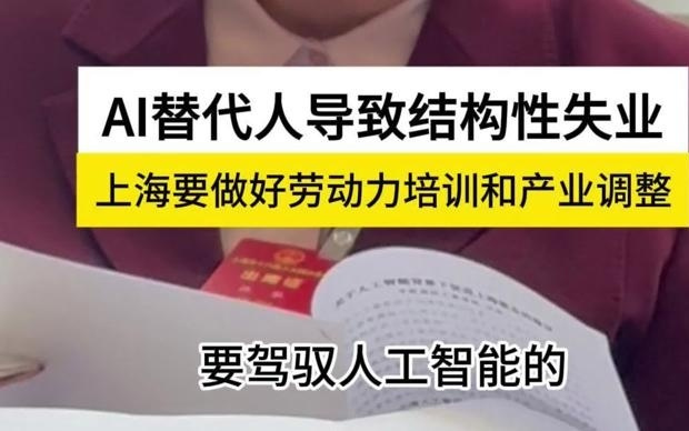 汪泓代表：AI替代导致结构性失业，要做好劳动力培训和产业调整