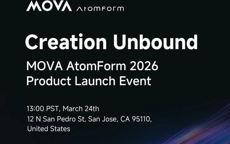 MOVA AtomForm将赴美国硅谷发布首款智能12喷嘴3D打印机