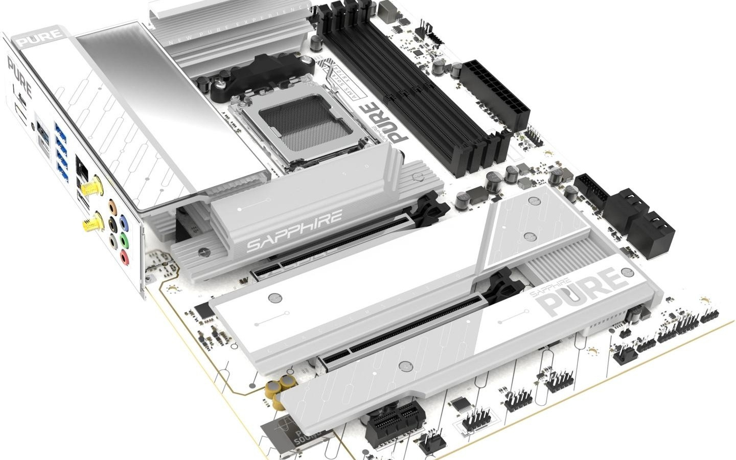 蓝宝石PURE极地X870A WIFI 7主板外观、规格曝光，白银灰设计