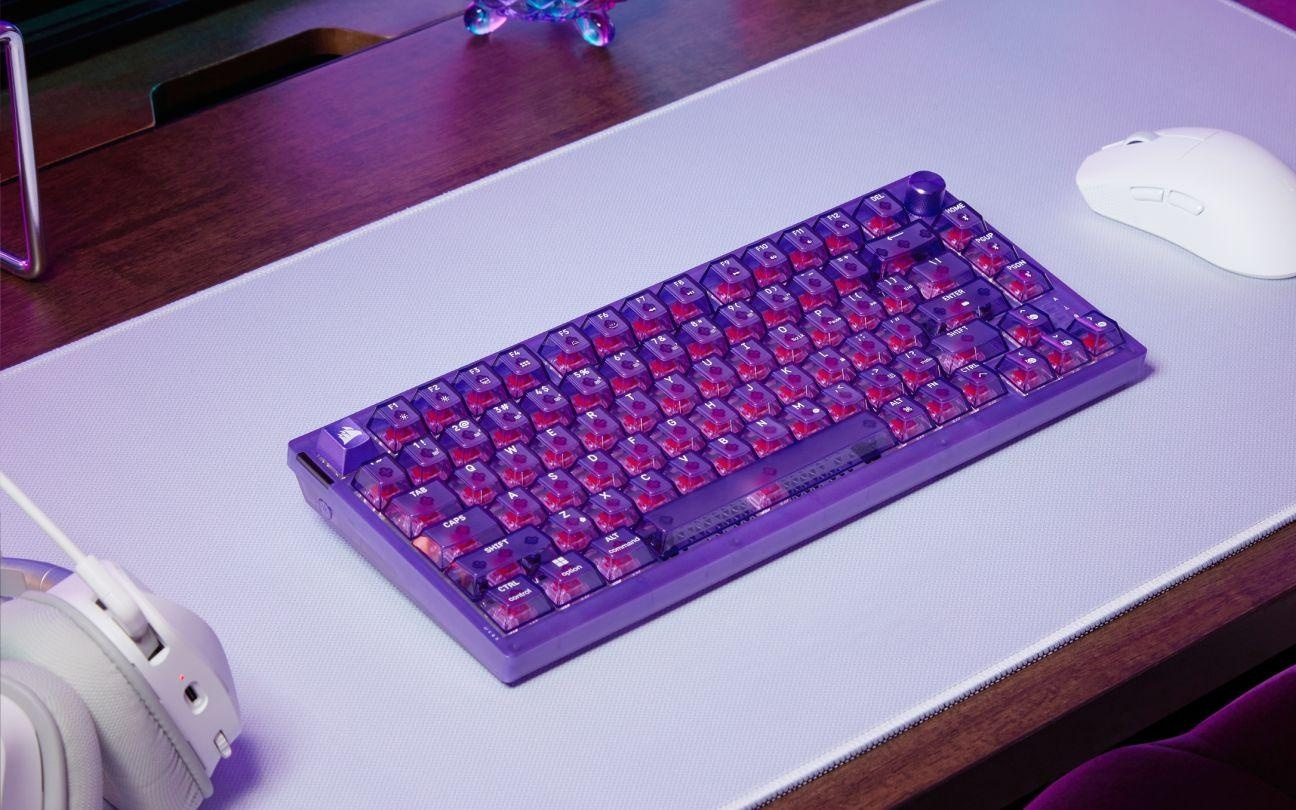 大胆复古美学,海盗船推出原子紫配色K65 PLUS WIRELESS机械键盘