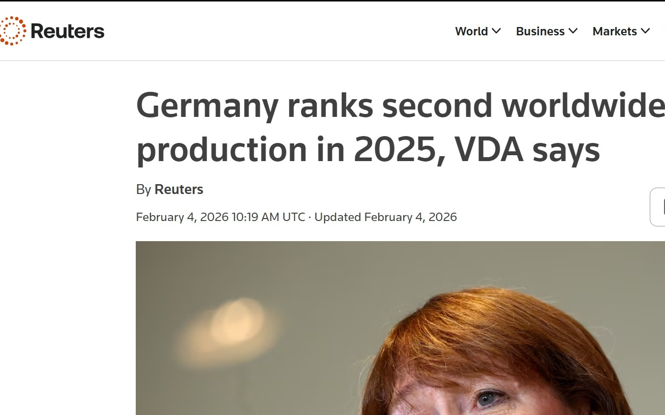 德国2025年电动汽车产量达122万台，超越美国跻身全球第二大电动车生产国