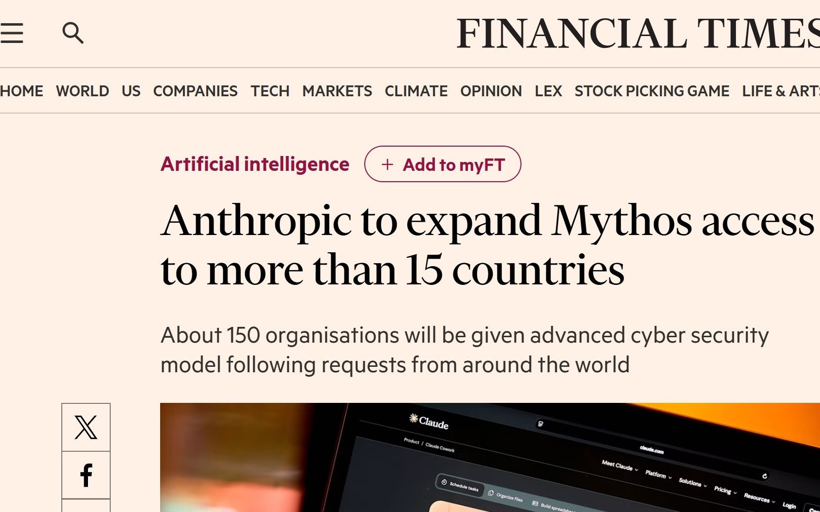 Anthropic 扩容 Mythos，150 家机构入局 AI 网安测试