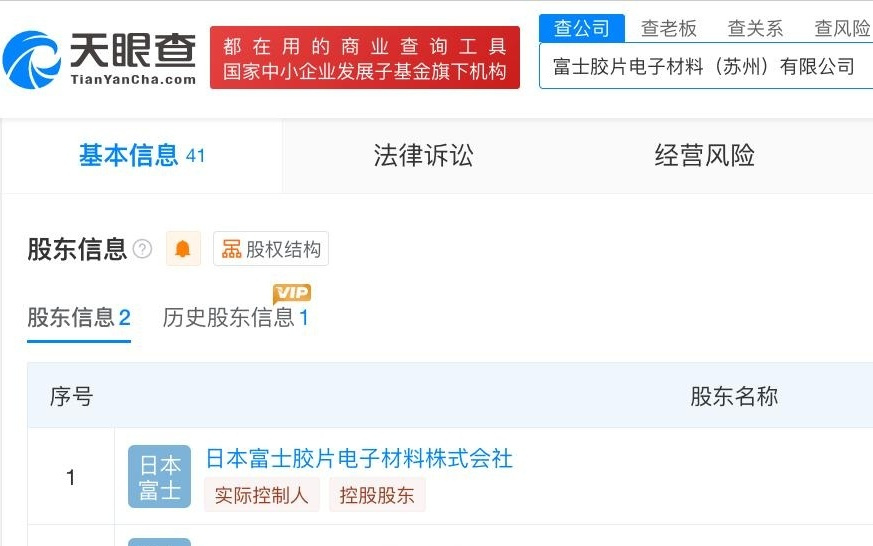 富士胶片电子材料公司增资至24.7亿日元 增幅约221%