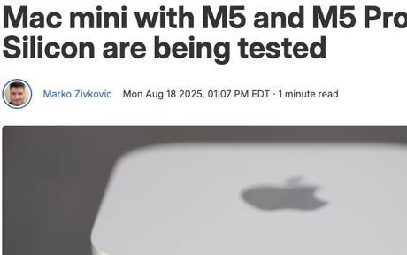 爆料称苹果正在测试M5及M5 Pro款Mac mini