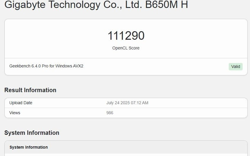 首款国产高端 GPU“砺算 G100”OpenCL 跑分超越英伟达 RTX 4060