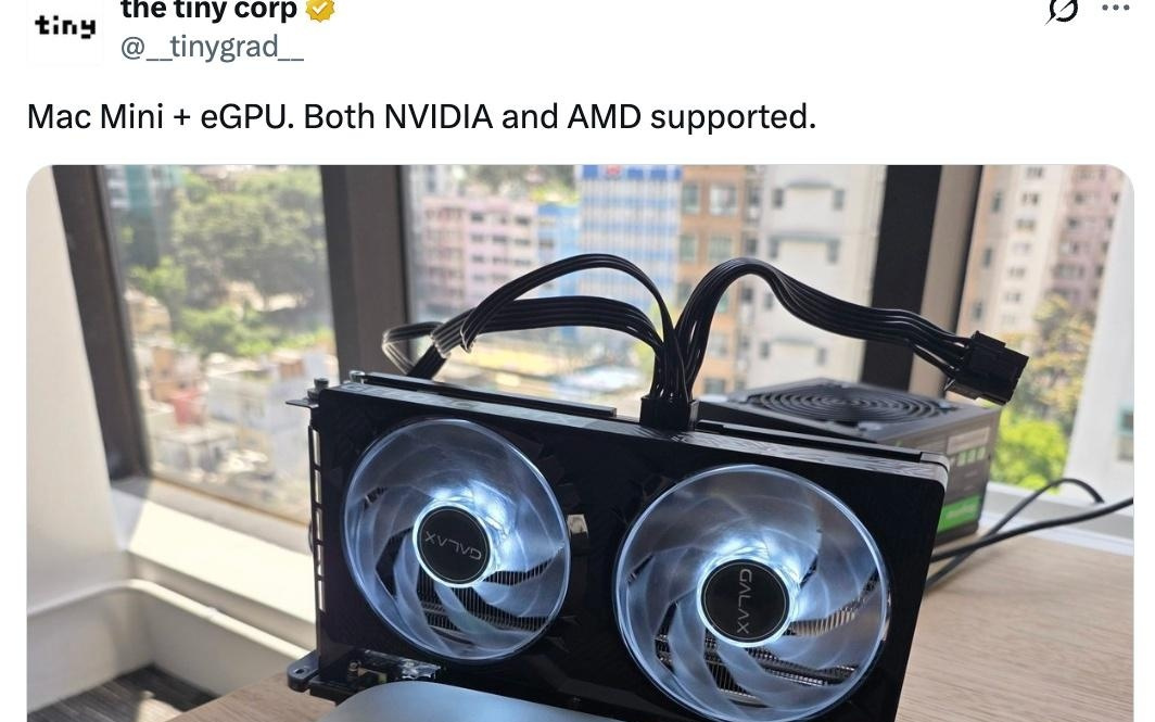 制造商TinyCorp为Apple芯片Mac打造eGPU扩展板