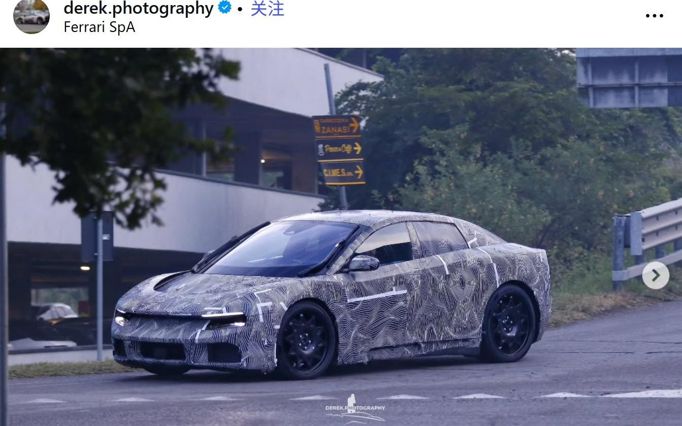 法拉利首款纯电车Luce路测图再曝光，垂直雨刮器抢眼