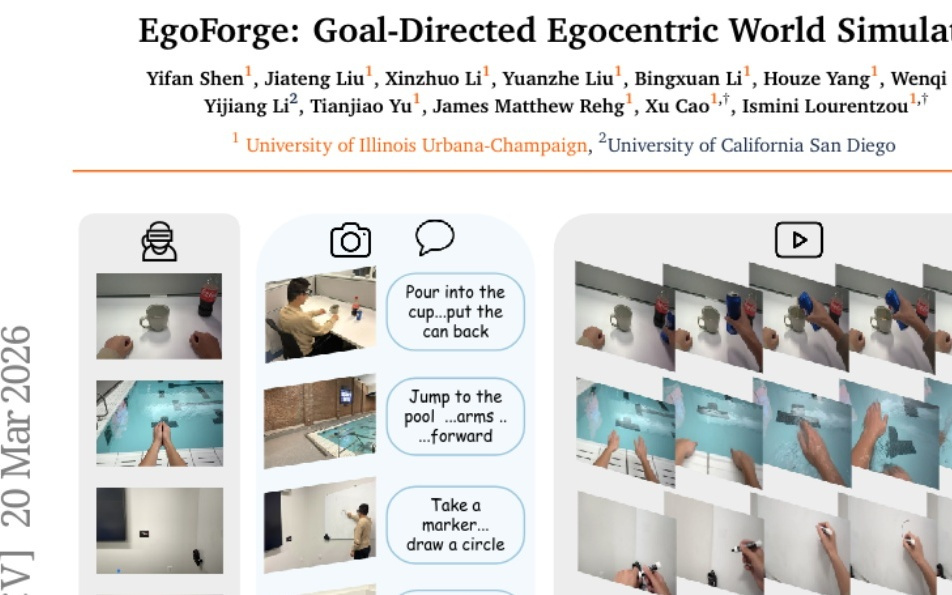 EgoForge：伊利诺伊大学团队让AI学会从第一人称视角"想象"未来