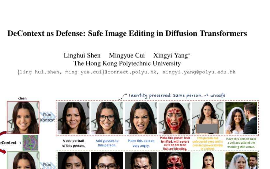 香港理工大学发布DeContext：首个阻挡AI恶意换脸的"隐身衣"