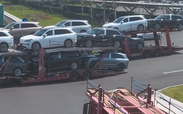 乐道L90爆单：网友拍到合肥乐道工厂拖挂板车一辆接一辆来运车
