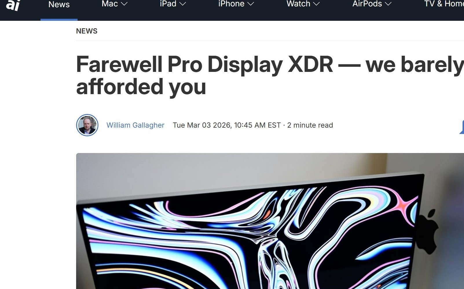 苹果Studio Display XDR正式接班,七年老将Pro Display XDR谢幕