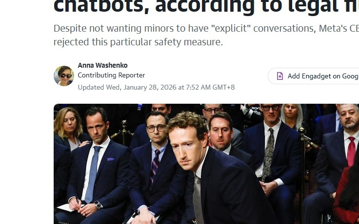 每日10万未成年人遭骚扰?扎克伯格被曝曾反对AI聊天机器人家长控制功能