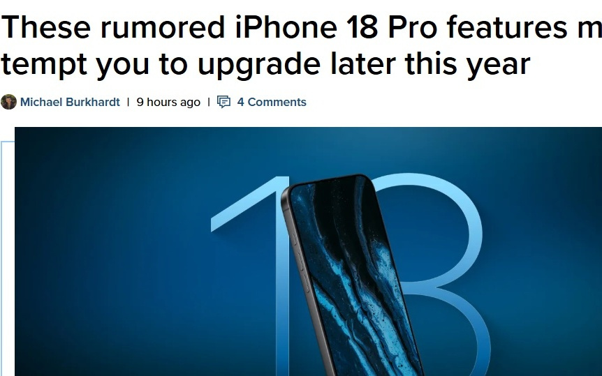 灵动岛缩小、影像升级！iPhone 18 Pro多项升级曝光