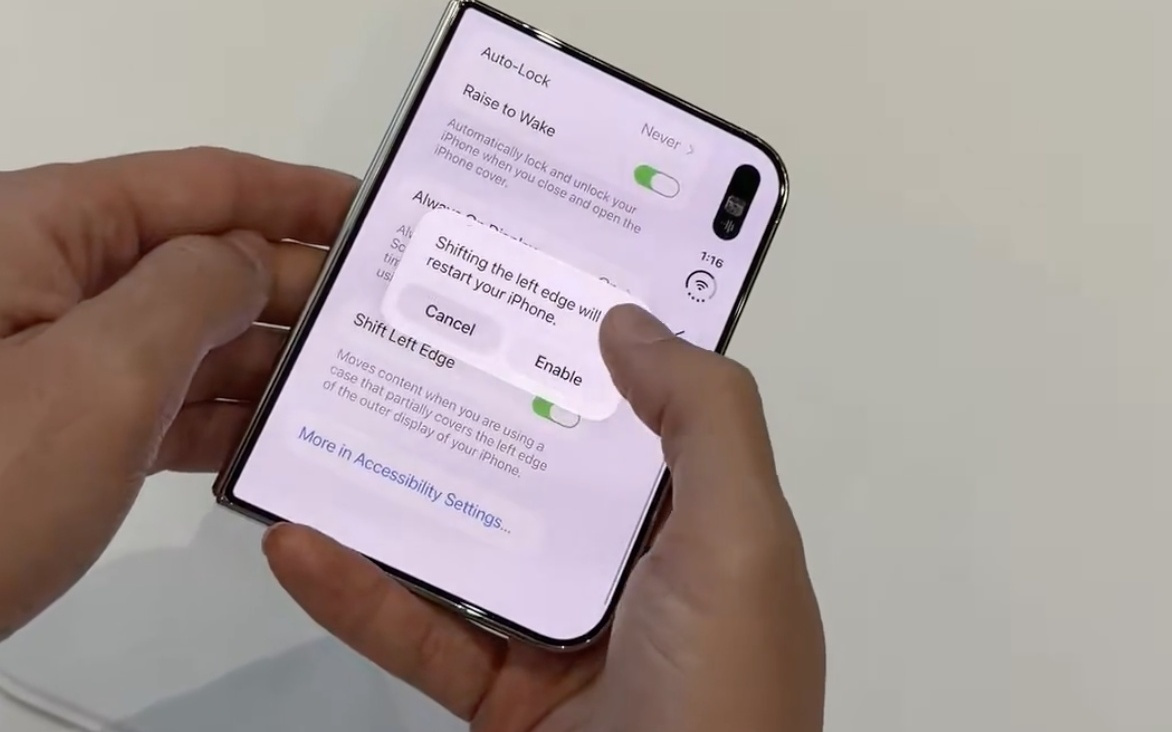 苹果iPhone Duo手机新增“Shift Left Edge”功能