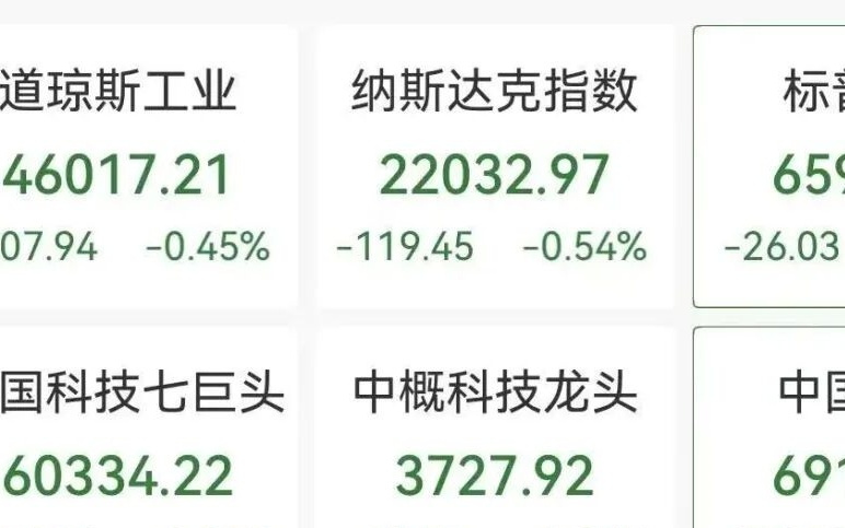 美股半导体、科技巨头深夜重挫，中概股跳水，美光科技跌超5%，市场押注美联储今年加息