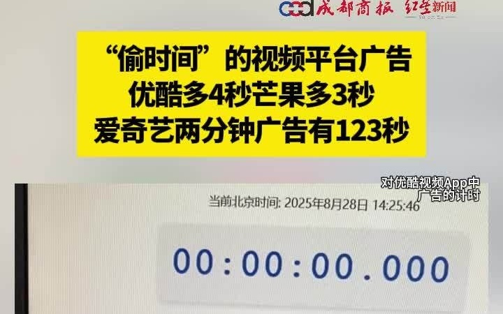 消息称优酷/芒果等平台“前贴片广告”实际播放时间长于标准时长