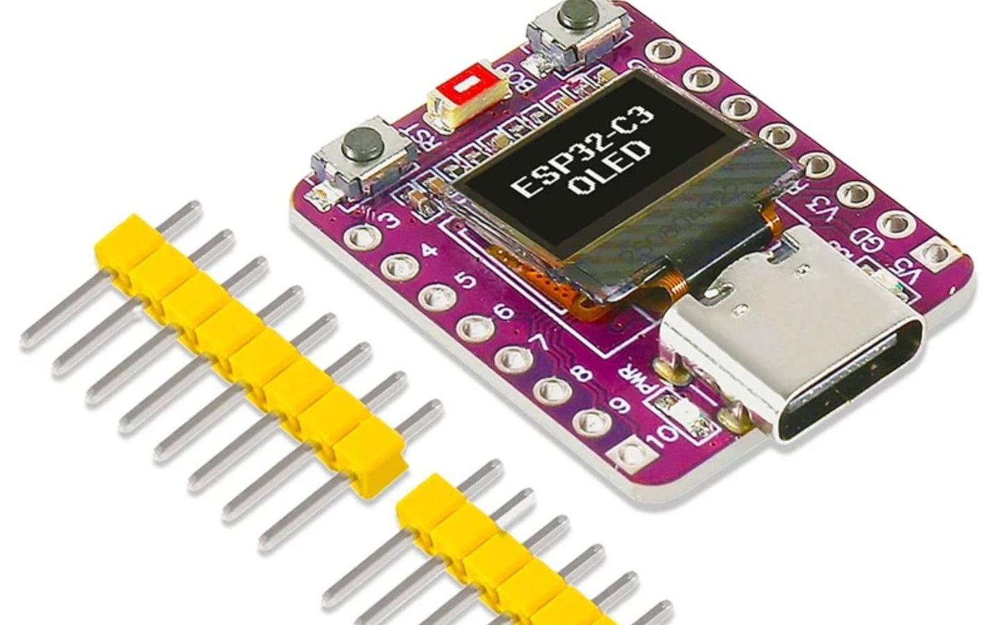 Aitver推出ESP32-C3开发板:集成0.42英寸OLED面板