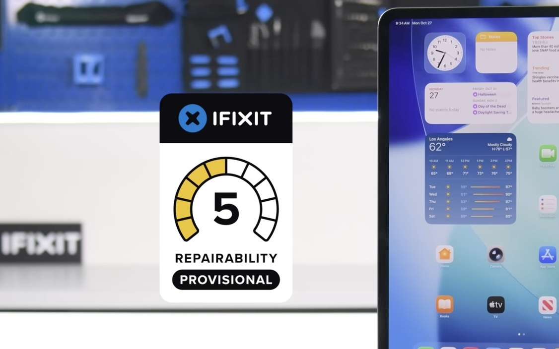 5/10 分:iFixit 拆解 M5 iPad Pro,苹果简化换电池流程