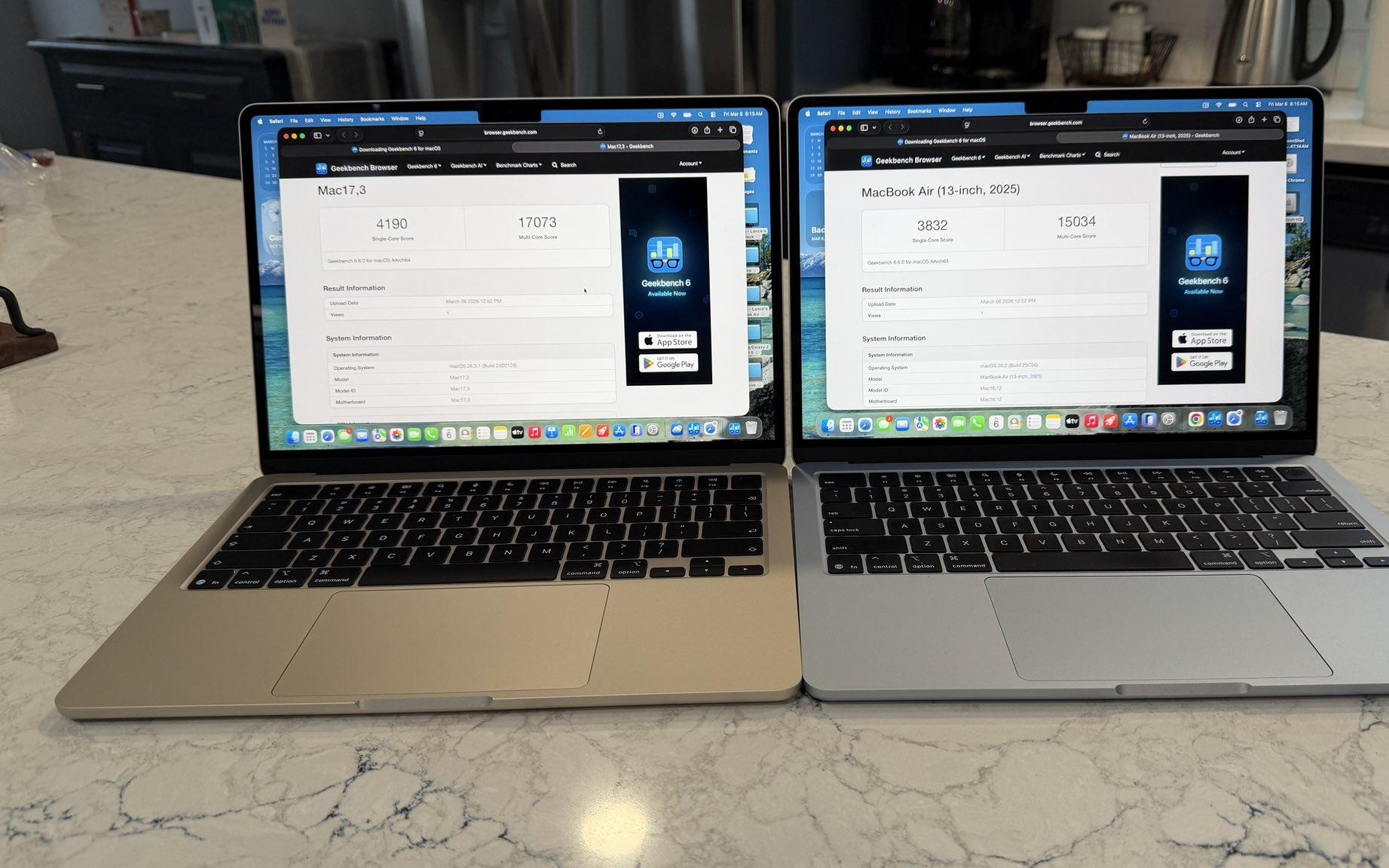 苹果M5芯片MacBook Air跑分再曝：单核比M4款高9.34%