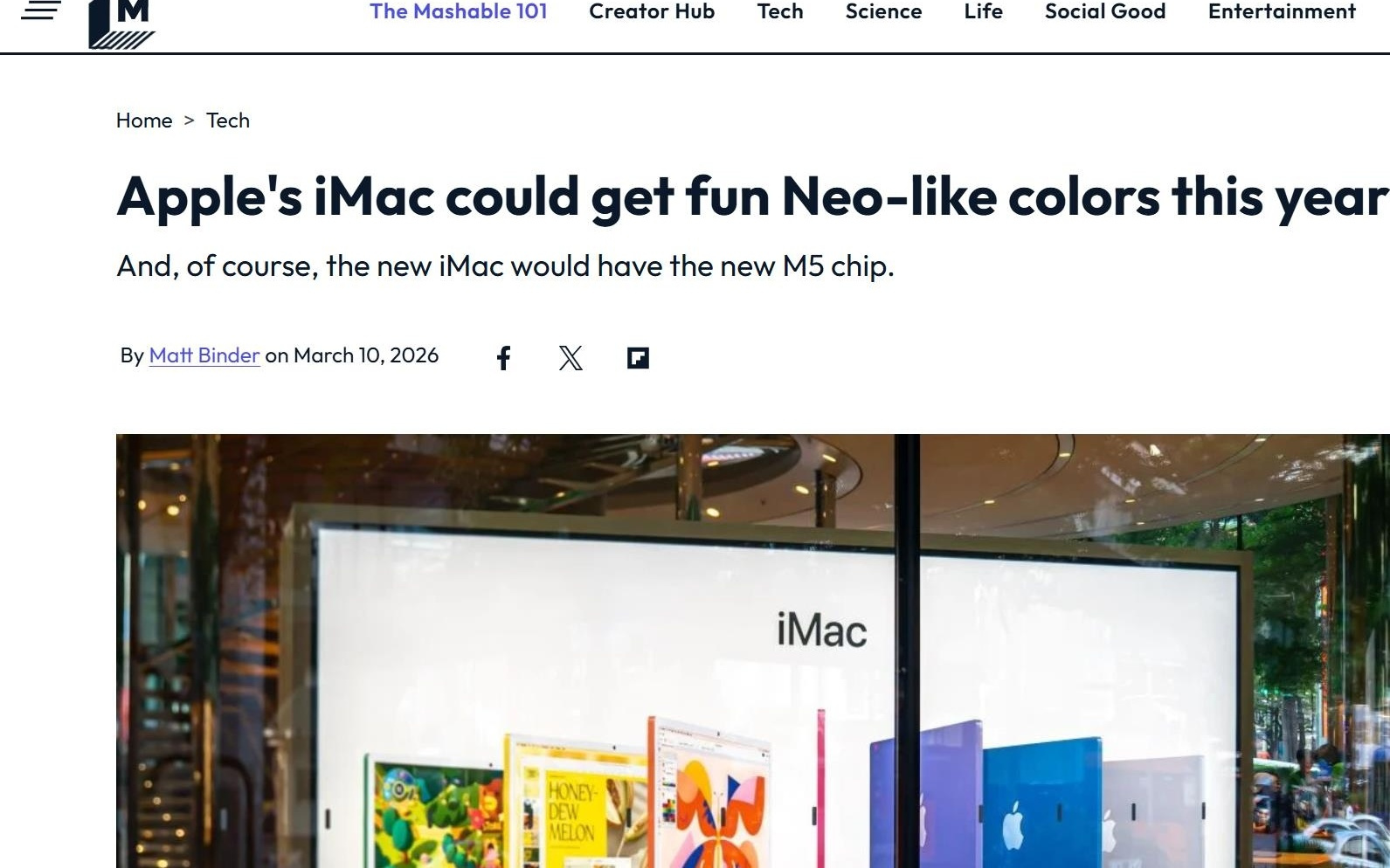 苹果iMac有望迎来Neo同款配色：银色、腮红色、柑橘及靛蓝或成新标配