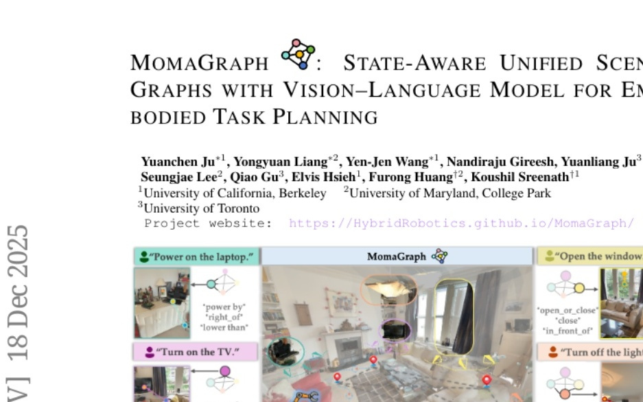 加州伯克利分校MomaGraph：機器人實現人類式空間功能理解