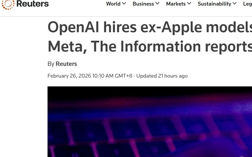 7个月前才被挖角，传Meta旗下AI“大将”跳槽OpenAI