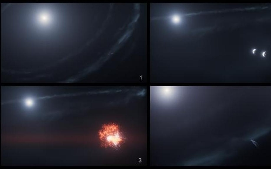 “哈勃”观测到罕见“宇宙撞击”