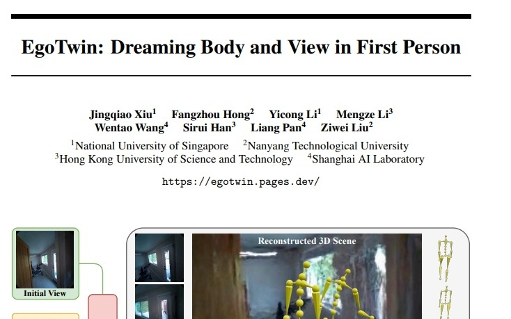 南洋理工大学重磅突破：让AI同时"造梦"第一视角视频和人体动作