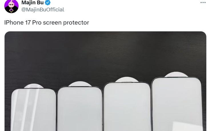 17 Air正面尺寸大过17 Pro，苹果iPhone 17全系列手机膜曝光