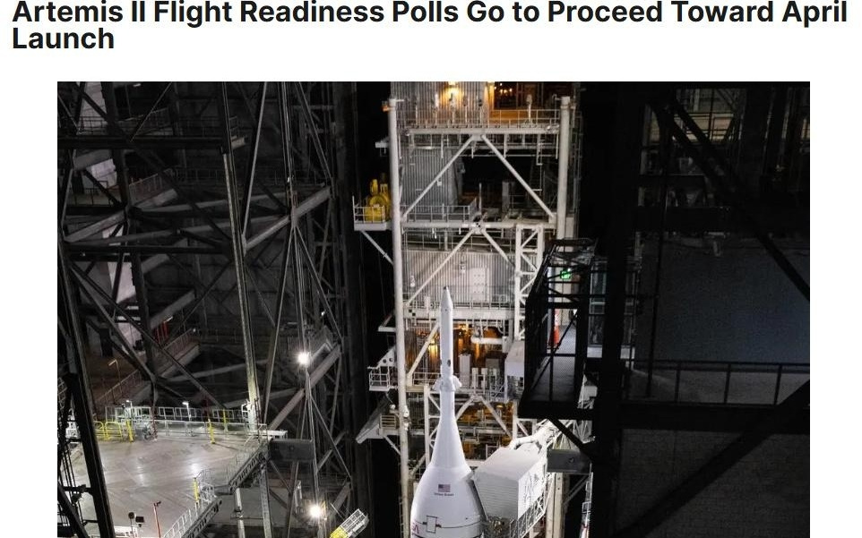 NASA计划4月实施“阿耳忒弥斯2号”载人绕月飞行任务