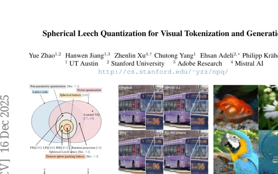 德克萨斯大学奥斯汀分校突破：球形利奇量化提升AI图像生成质量