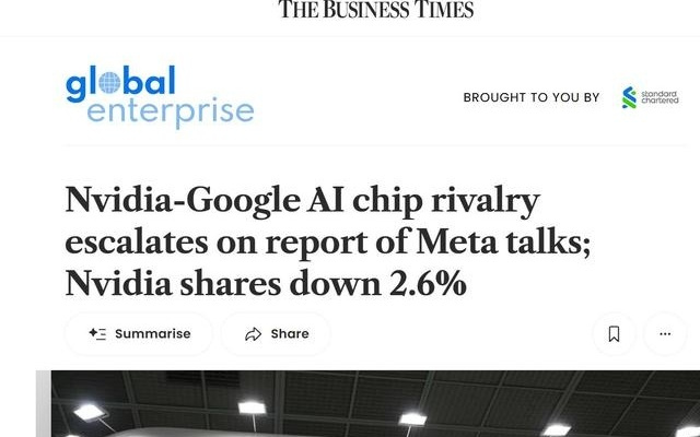 Meta“倒戈”传闻引发巨震：英伟达股价下跌，谷歌TPU抢滩AI芯片替代潮