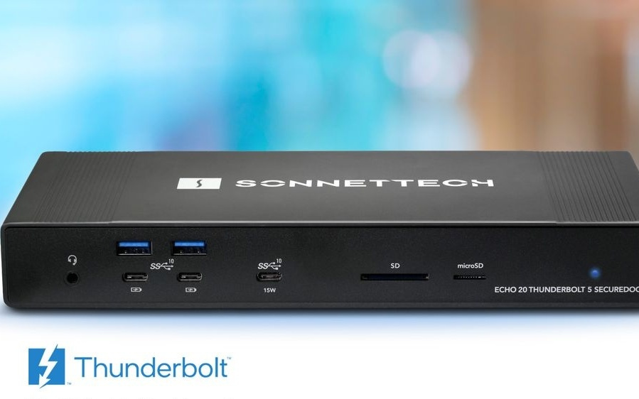 Sonnet推出雷电5版Echo 20扩展坞:提供万兆网口与RCA插孔