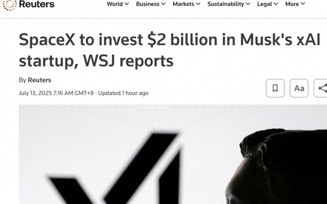 SpaceX拟注资20亿美元支持xAI，马斯克版图加速整合