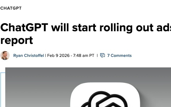 消息称OpenAI已启动ChatGPT内部广告测试