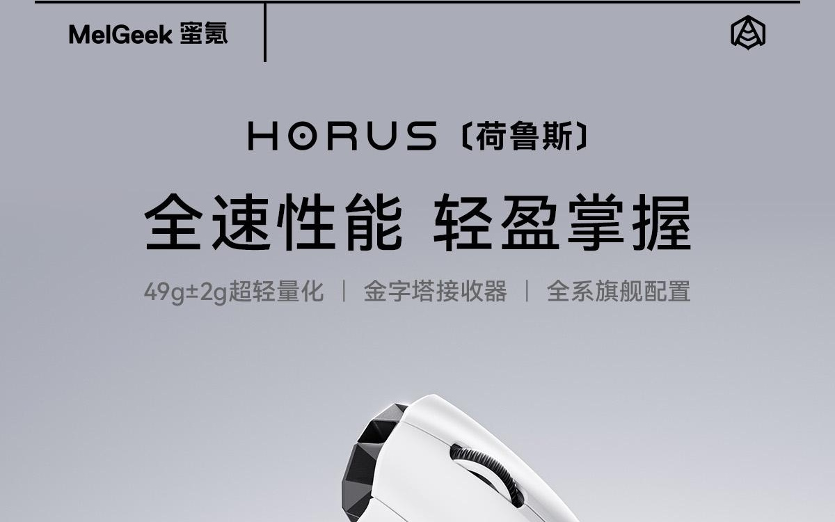 MelGeek首款鼠标荷鲁斯发布：54L + PAW3950，底面镂空模具49g