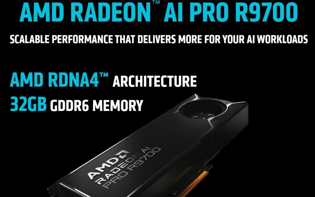 AMD Radeon AI PRO R9700 显卡 10 月 27 日零售上市，1299 美元