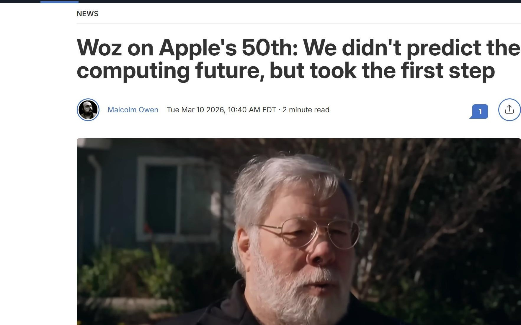 苹果联合创始人回顾苹果50年：我们未曾预见未来，只是率先迈出一步