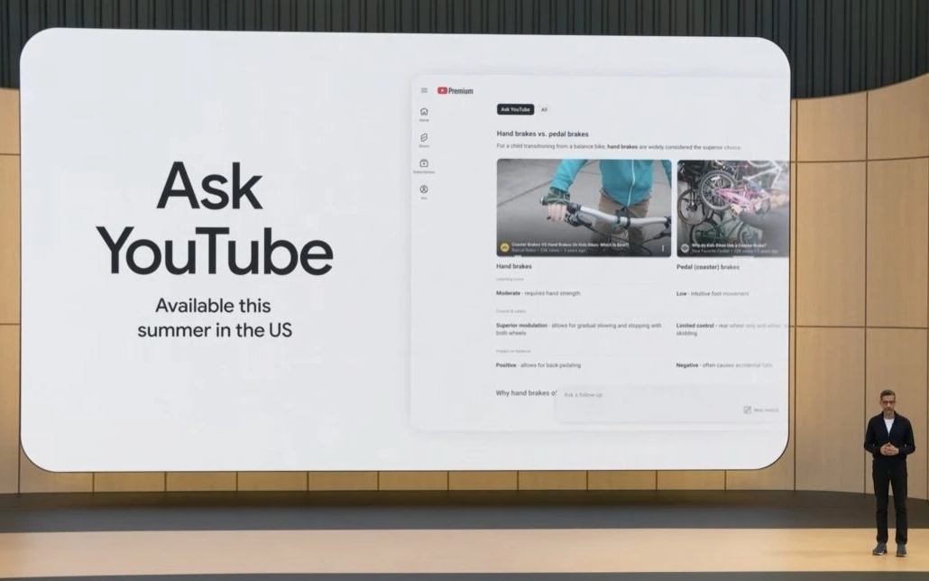 谷歌发布Ask YouTube,搜索视频支持完整句子与连续追问