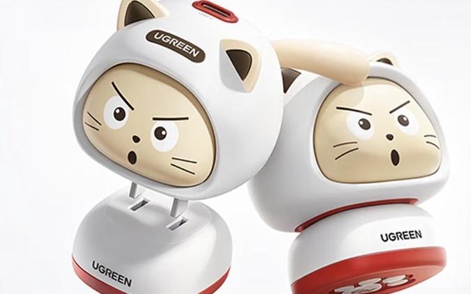 绿联推出45W猫咪造型单USB-C充电头，99元