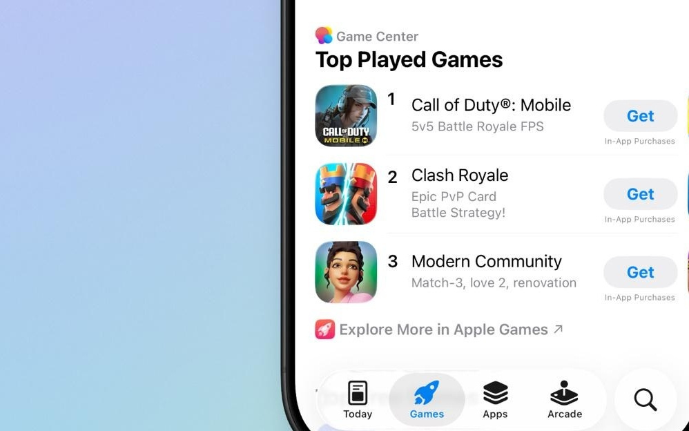 初探苹果 iOS 26 App Store：引入热门游戏排行、细分年龄等级