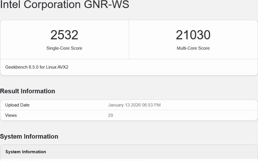 英特尔新一代旗舰工作站处理器至强698X现身测试，86核心