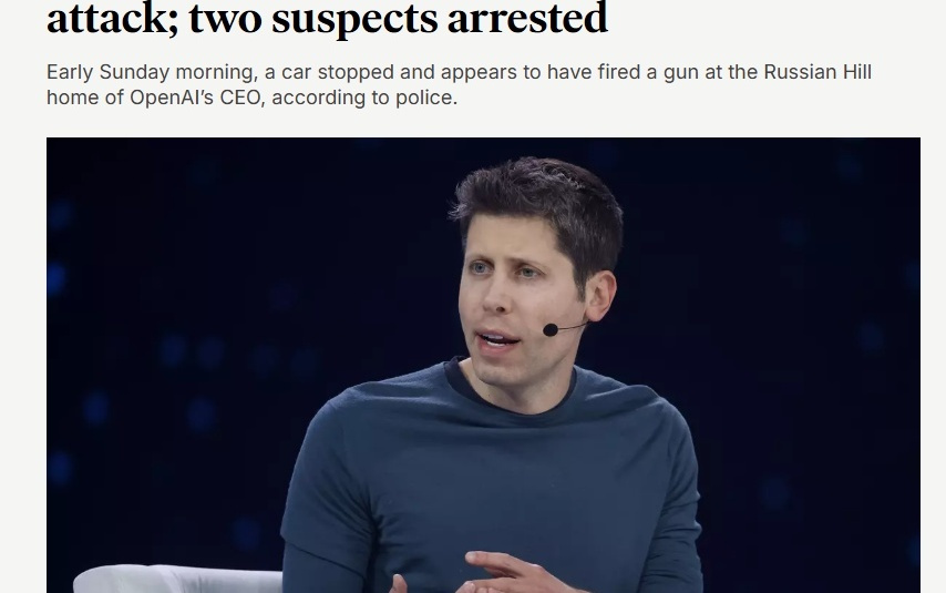 先扔炸弹后枪击!“AI标志”Altman这么“招人恨”了吗