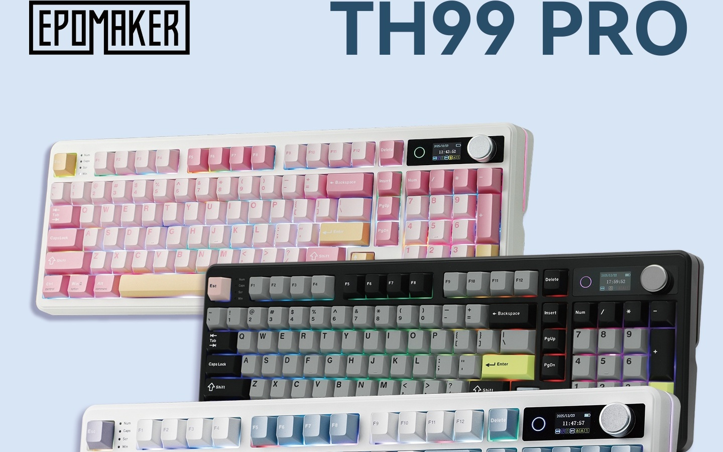 EPOMAKER推出TH99 PRO机械键盘：旋钮+屏幕，10000mAh电池