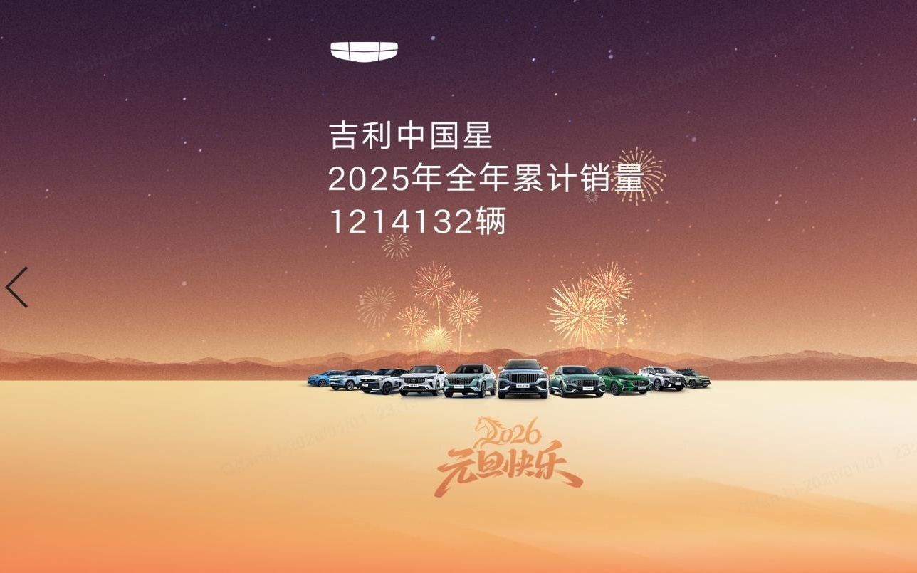 吉利帝豪2025年销量183855辆，累计全球销量突破415万辆